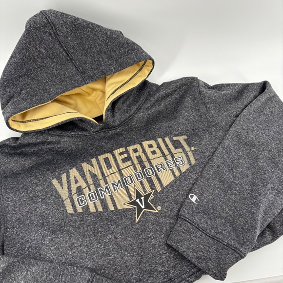 Champion Other - Champion Vanderbilt Commodores Hoodie Kids Large Charcoal Gold Excellent Fleece